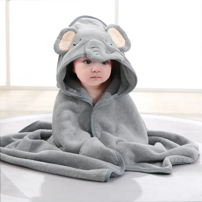 Cute Animal Face Hooded Towel Blanket