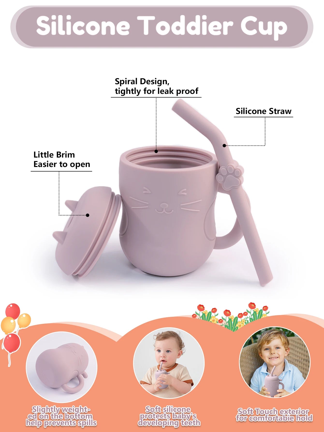 Silicone Straw Bottle