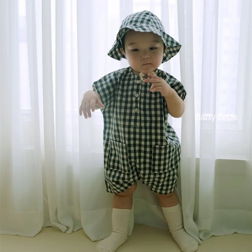 Baby Sleeveless Plaid Romper